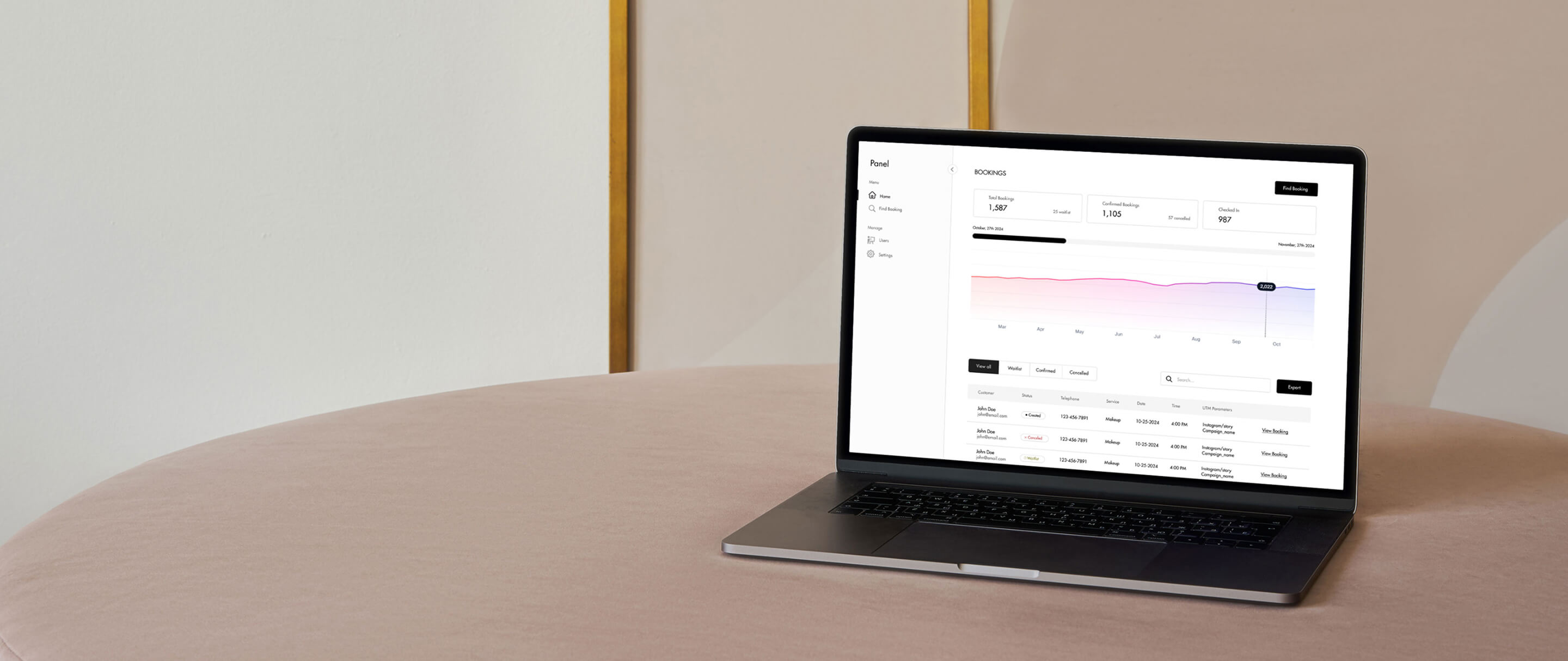 Laptop showing email marketing analytics